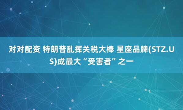 对对配资 特朗普乱挥关税大棒 星座品牌(STZ.US)成最大“受害者”之一